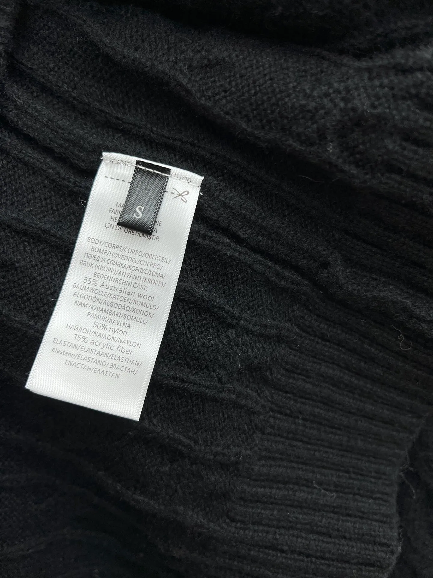 P500 Polo 25ss new solid color pony embroidered long-sleeved sweater, men's black, size: S.M.L.XL.